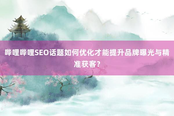 哔哩哔哩SEO话题如何优化才能提升品牌曝光与精准获客？