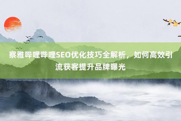 察雅哔哩哔哩SEO优化技巧全解析，如何高效引流获客提升品牌曝光