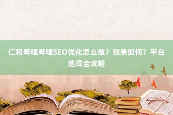 仁和哔哩哔哩SEO优化怎么做？效果如何？平台选择全攻略